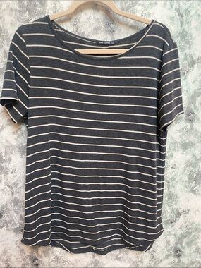 Pink Clover Navy and Cream Striped Short Sleeve Tee